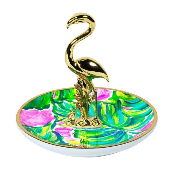 Lilly Pulitzer Jewelry - Lilly Pulitzer Flamingo Ring Holder Painted Palm